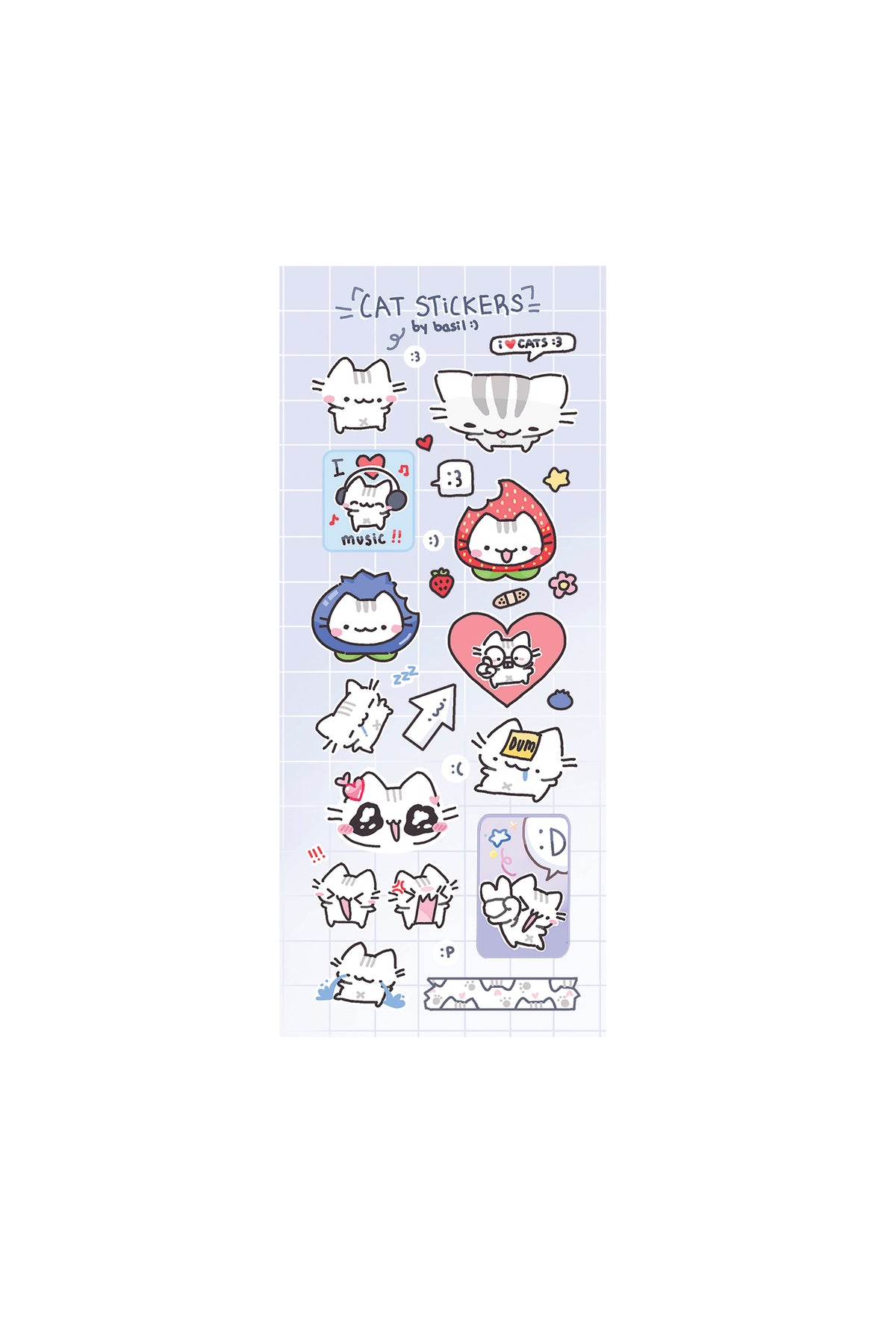 basil cat stickersheet