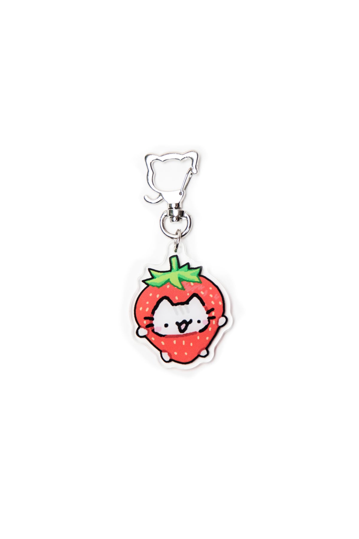 basil strawberry cat charm